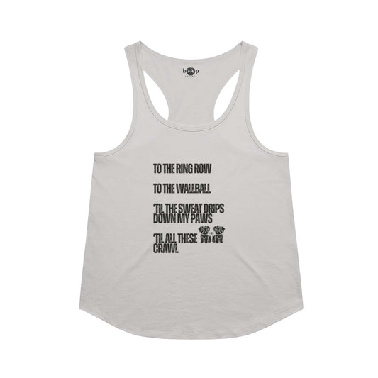 Funny dog owner t-shirt with sarcastic humor -Sweat Drips Down My Paws - Racerback Tank