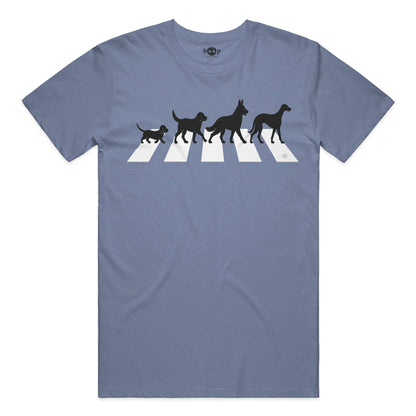 All You Need Is Dogs performance t in Blue Triblend