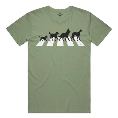 All You Need Is Dogs performance t in military green triblend