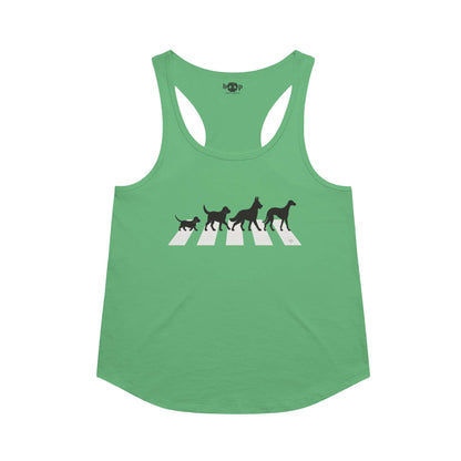 All You Need Is Dogs racerback tank in Envy