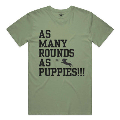 AMRAPuppies performance t in military green triblend