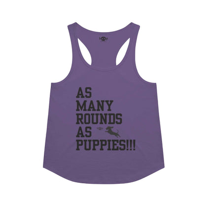AMRAPuppies racerback tank in Purple Rush