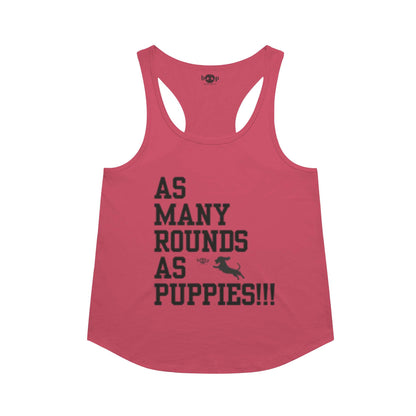 AMRAPuppies racerback tank in Vintage Red