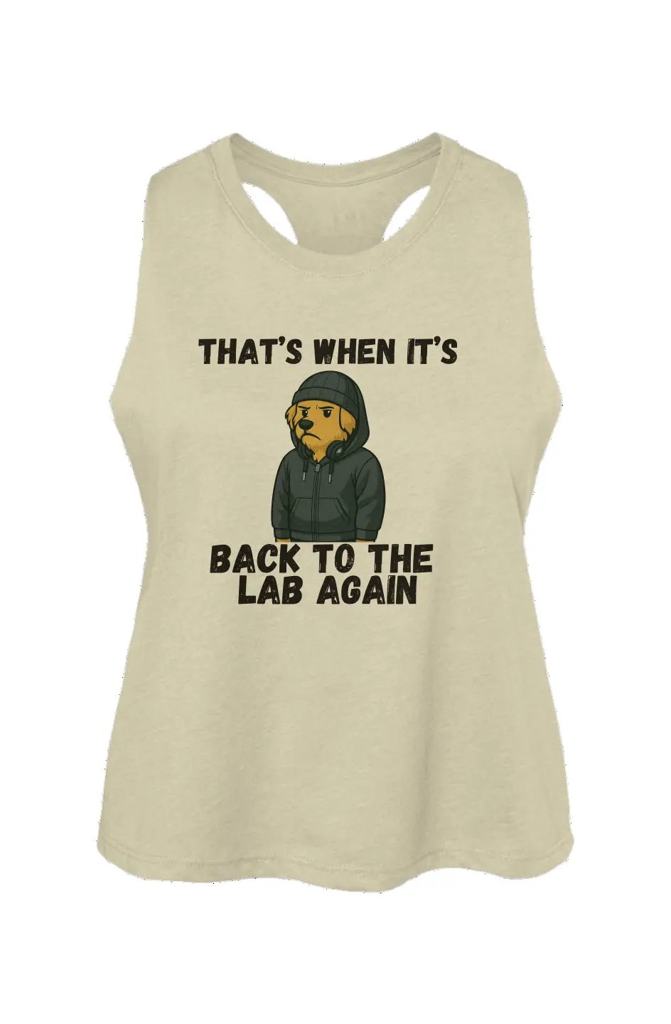 Back to the Lab Again crop tank in Heather French Vanilla