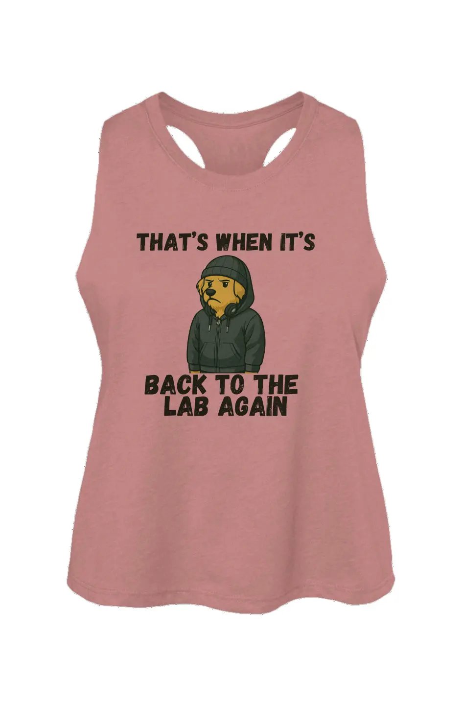 Back to the Lab Again crop tank in Heather Mauve