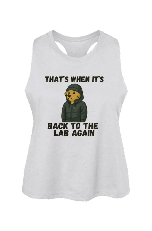 Back to the Lab Again crop tank in Solid White Blend