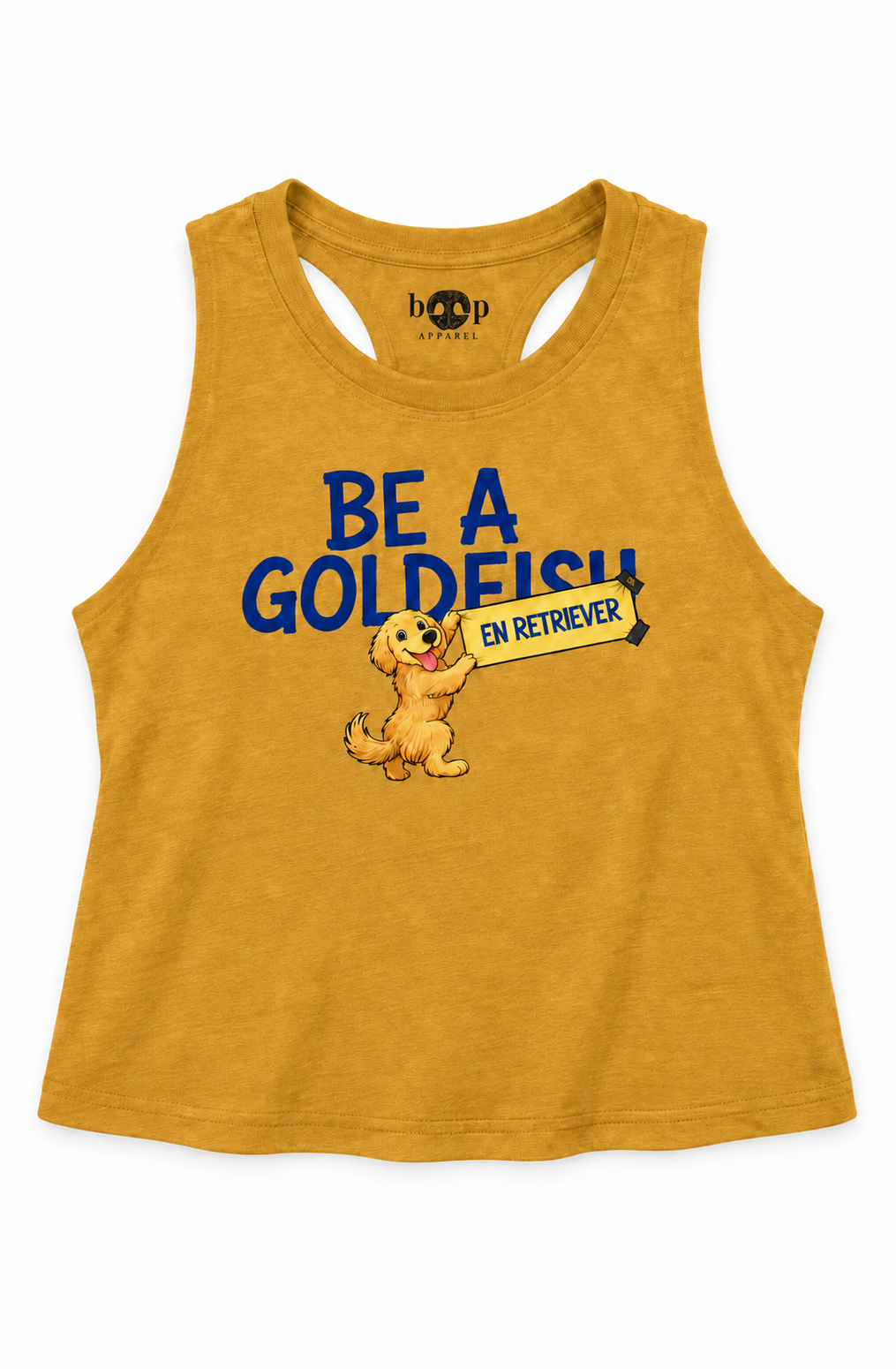 Be a Golden crop tank — Heather Mustard