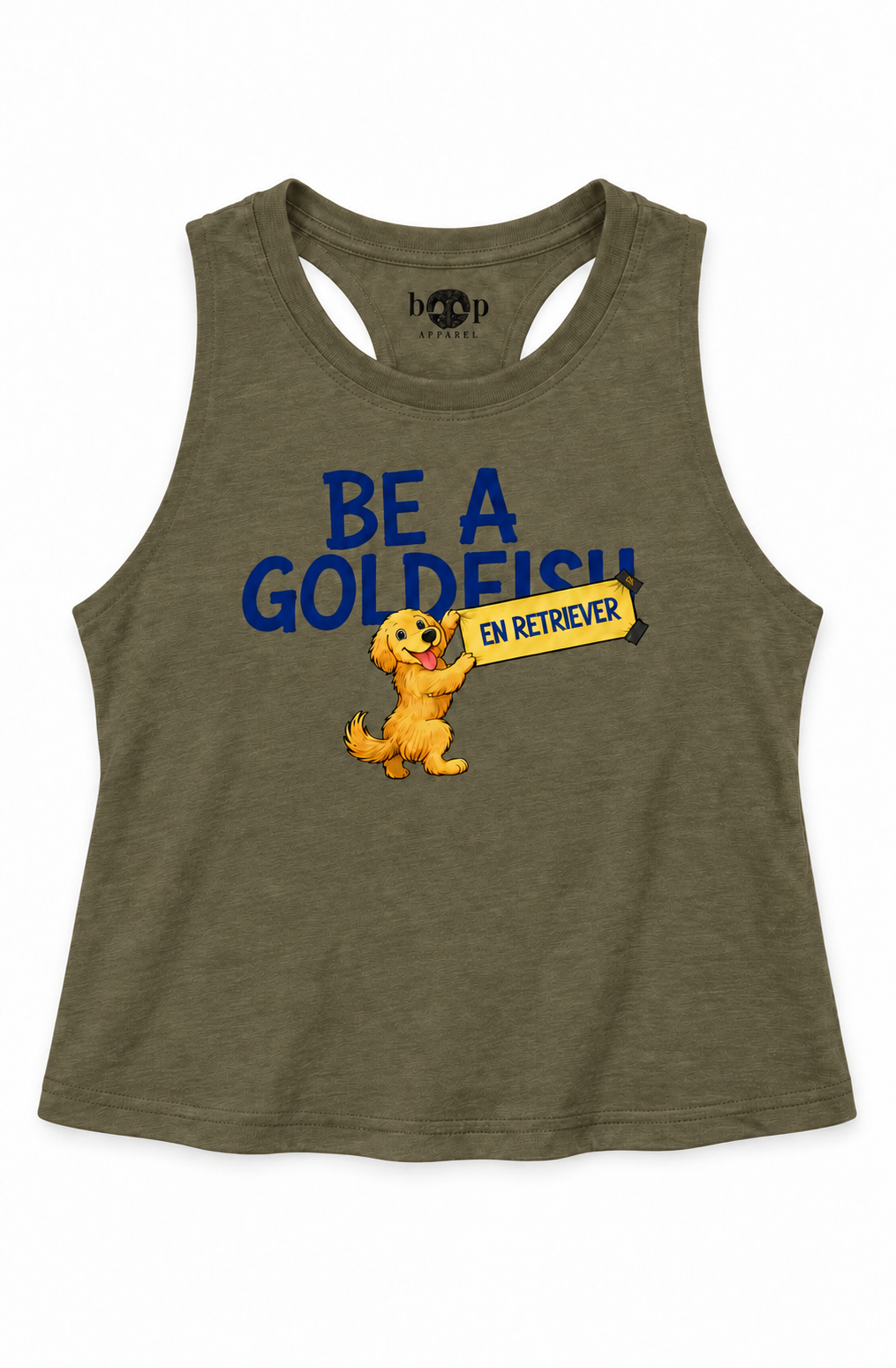 Be a Golden crop tank — Heather Olive