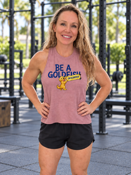 Be a Golden crop tank — Meg front Heather Mauve