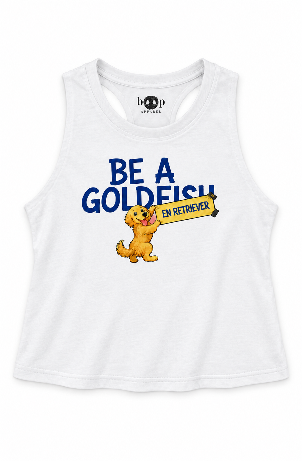 Be a Golden crop tank — Solid White Blend