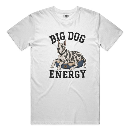 Big Dog Energy performance t in solid white triblend