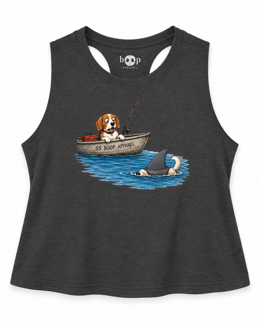 Bigger Boat crop tank — Dark Grey Heather