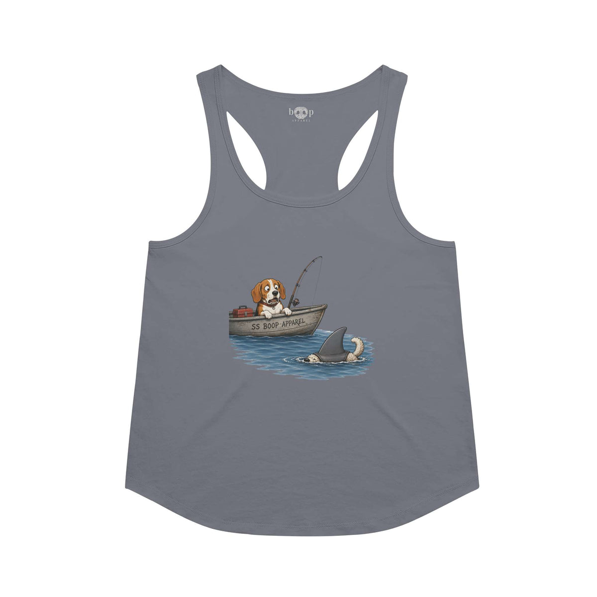 Bigger Boat racerback tank in Vintage Navy