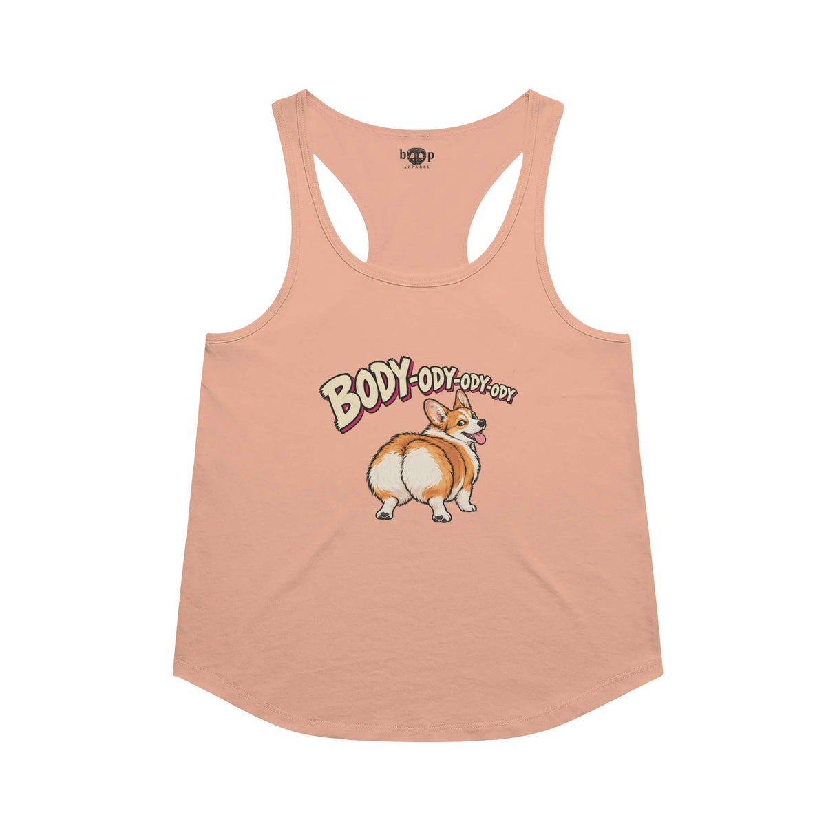 Body-ody racerback tank in Vintage Light Orange