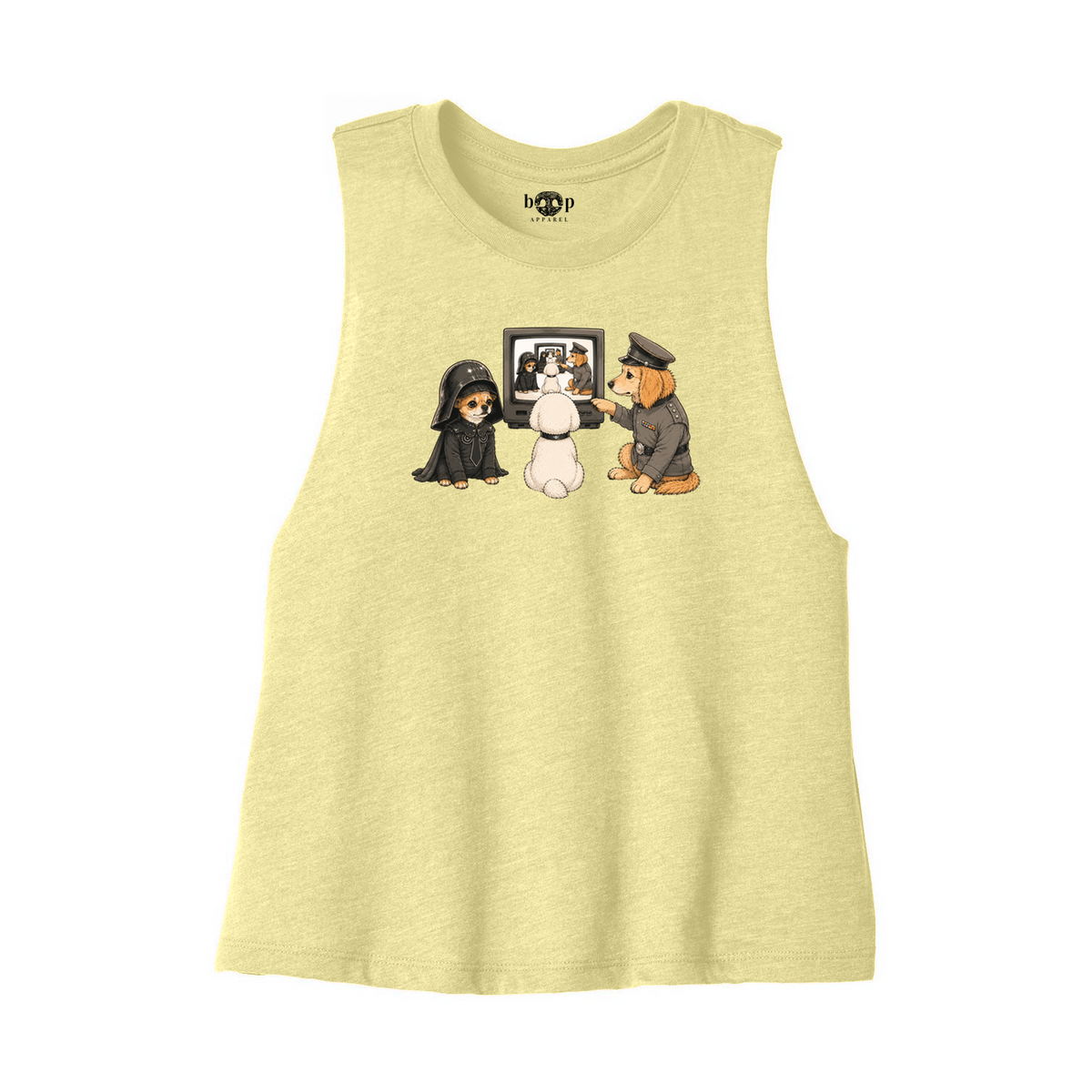 In the Now, Now Bella+Canvas 6682 crop tank flatlay in Heather French Vanilla — front