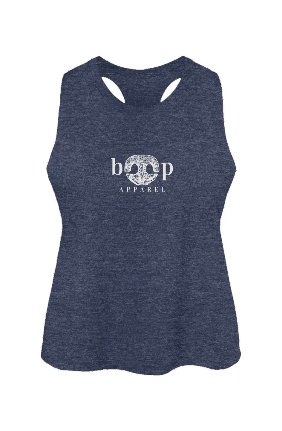 Boop Apparel Logo crop tank in heather navy