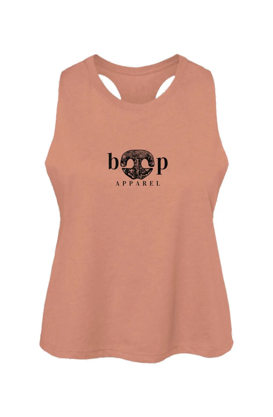 Boop Apparel Logo crop tank in Heather Sunset