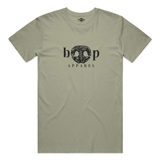 Boop Apparel Logo everyday t in Heather Olive