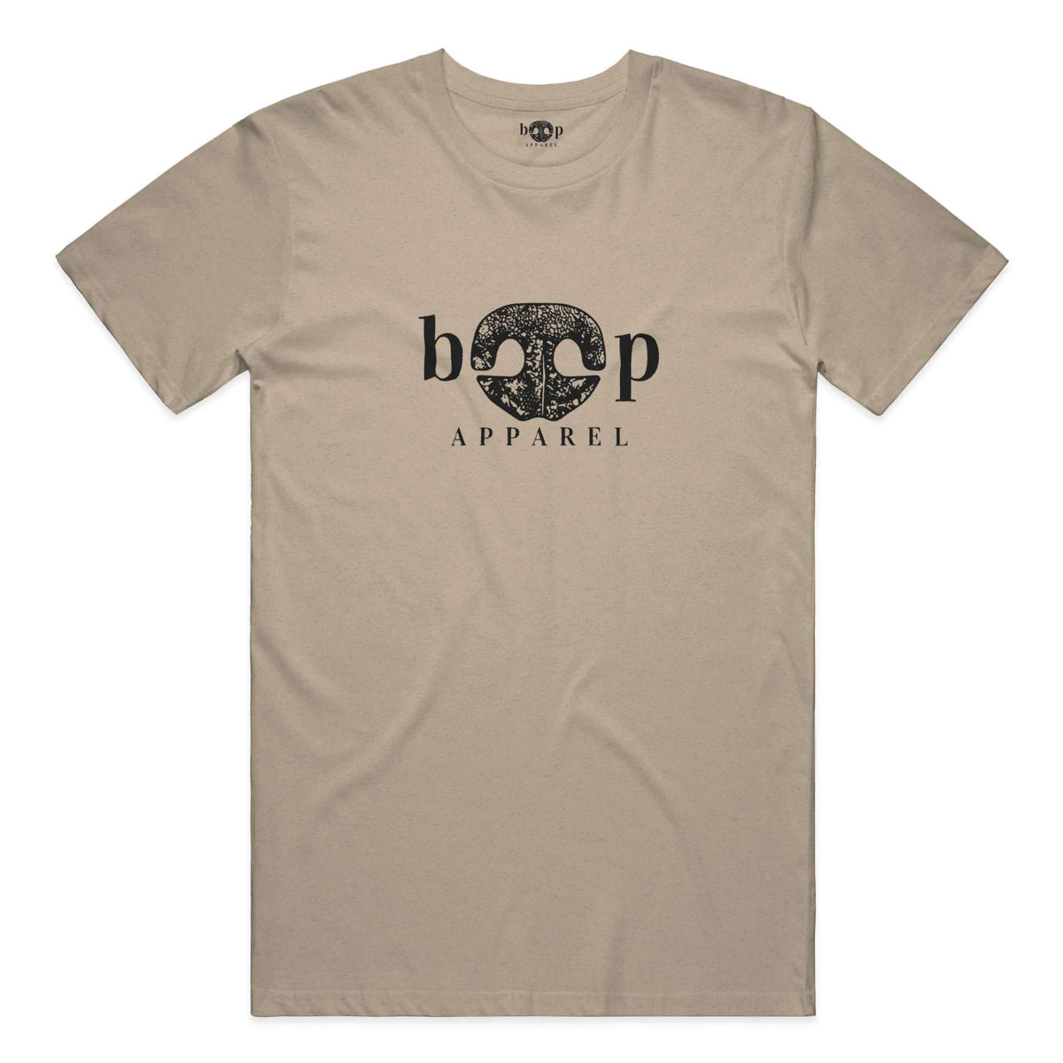 Boop Apparel Logo everyday t in Heather Tan