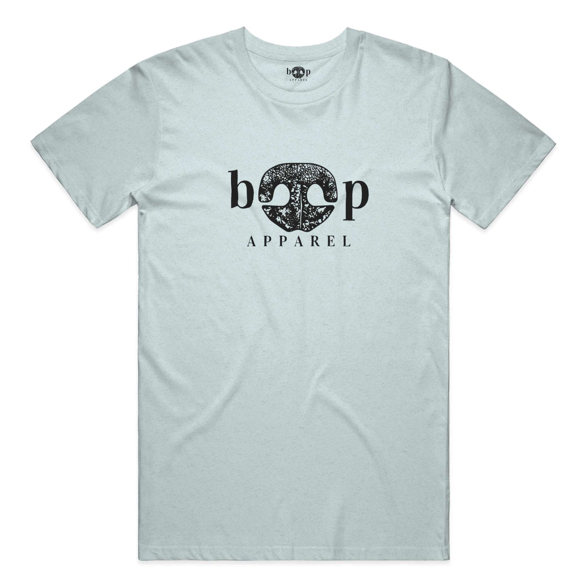 Boop Apparel Logo performance t in Ice Blue Triblend