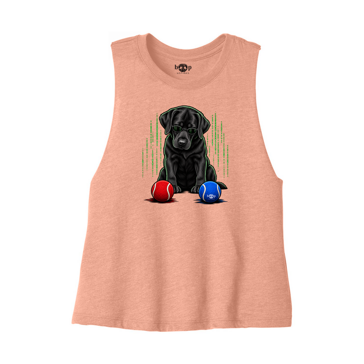 Down the Rabbit Hole Bella+Canvas 6682 crop tank in Heather Sunset, front flatlay