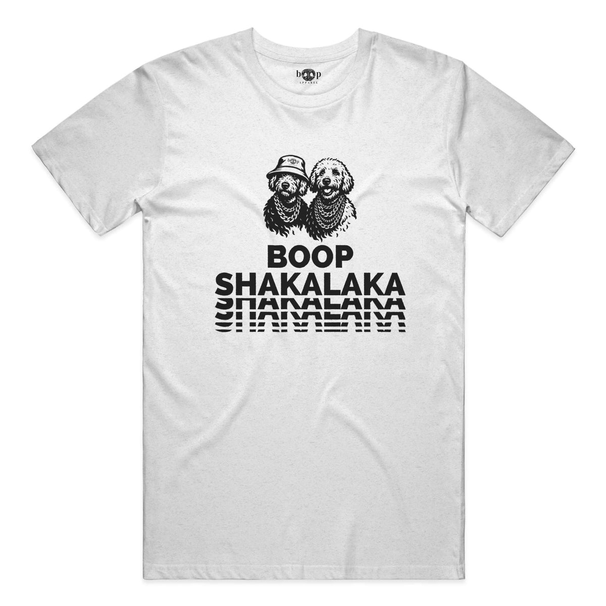 Boop Shakalaka performance t in solid white triblend