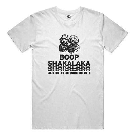 Boop Shakalaka performance t in solid white triblend