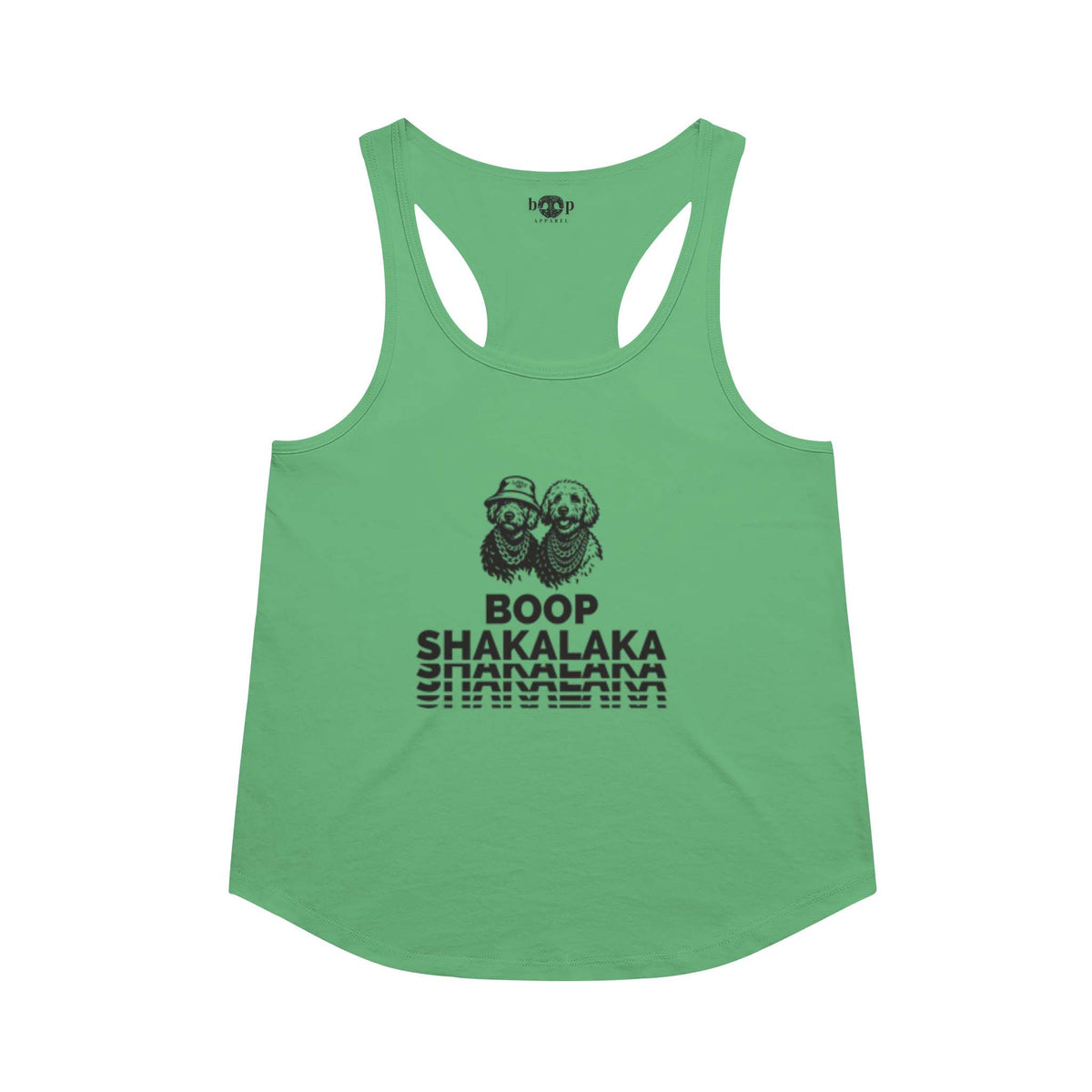 Boop Shakalaka racerback tank in Envy