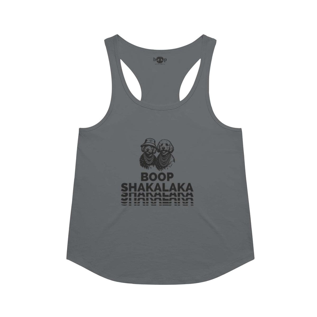 Boop Shakalaka racerback tank in Indigo