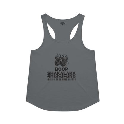 Boop Shakalaka racerback tank in Indigo