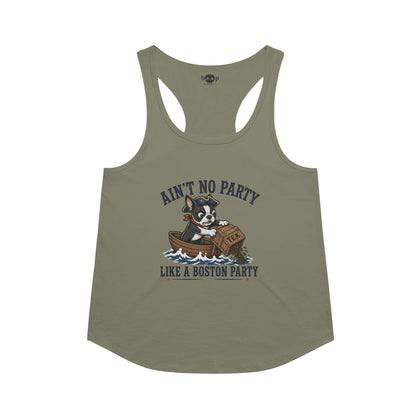Boston Party racerback tank in military green