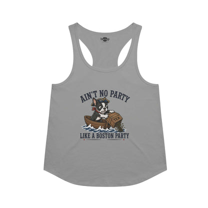 Boston Party racerback tank in Premium Heather