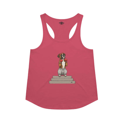 Boxer racerback tank in Vintage Red
