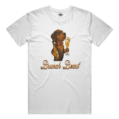 Brunch Beast performance t in solid white triblend