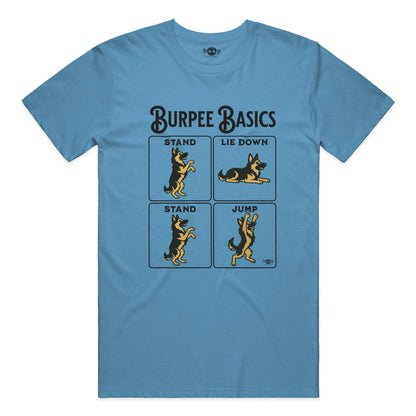 Burpee Basics performance t in Aqua Triblend