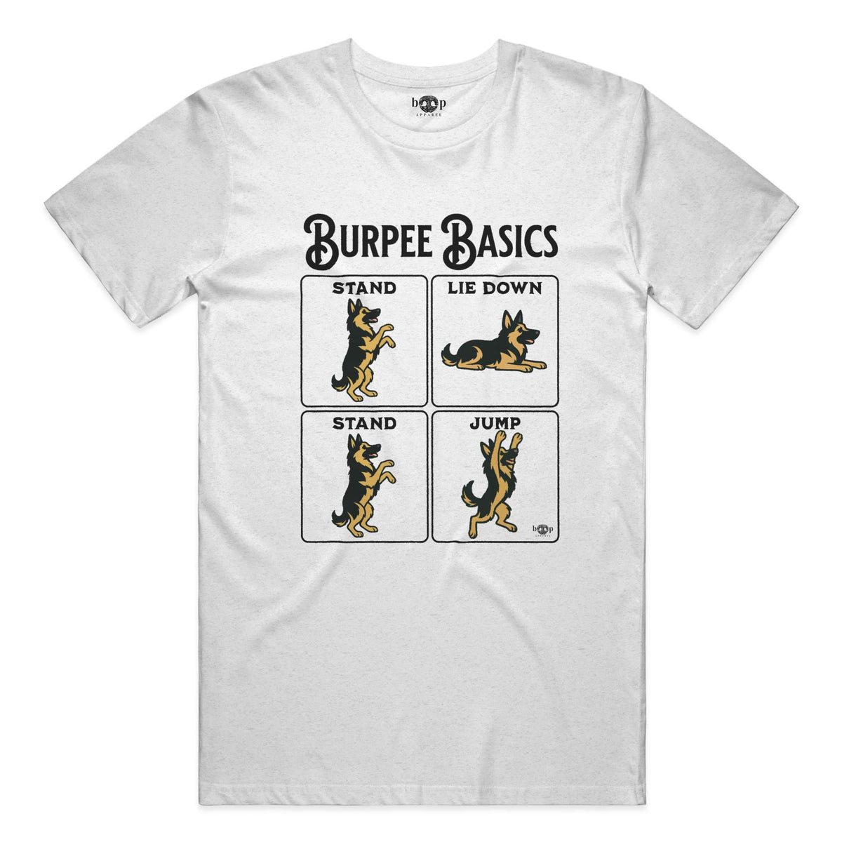 Burpee Basics performance t in solid white triblend