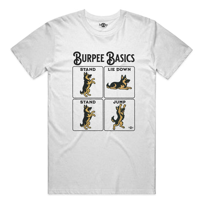 Burpee Basics performance t in solid white triblend