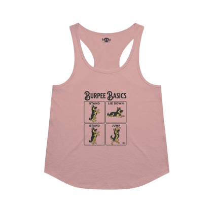 Burpee Basics racerback tank in Desert Pink