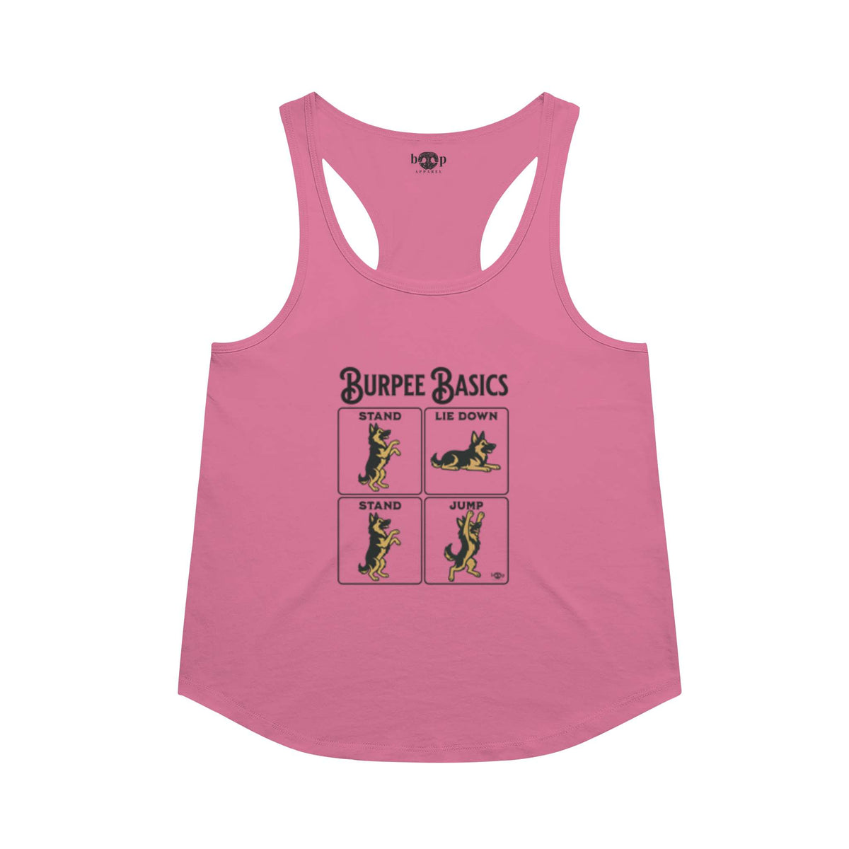 Burpee Basics racerback tank in Vintage Pink