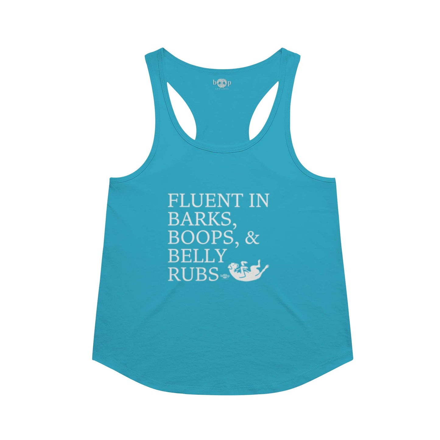 Funny dog owner t-shirt with sarcastic humor -Trilingual - Racerback Tank