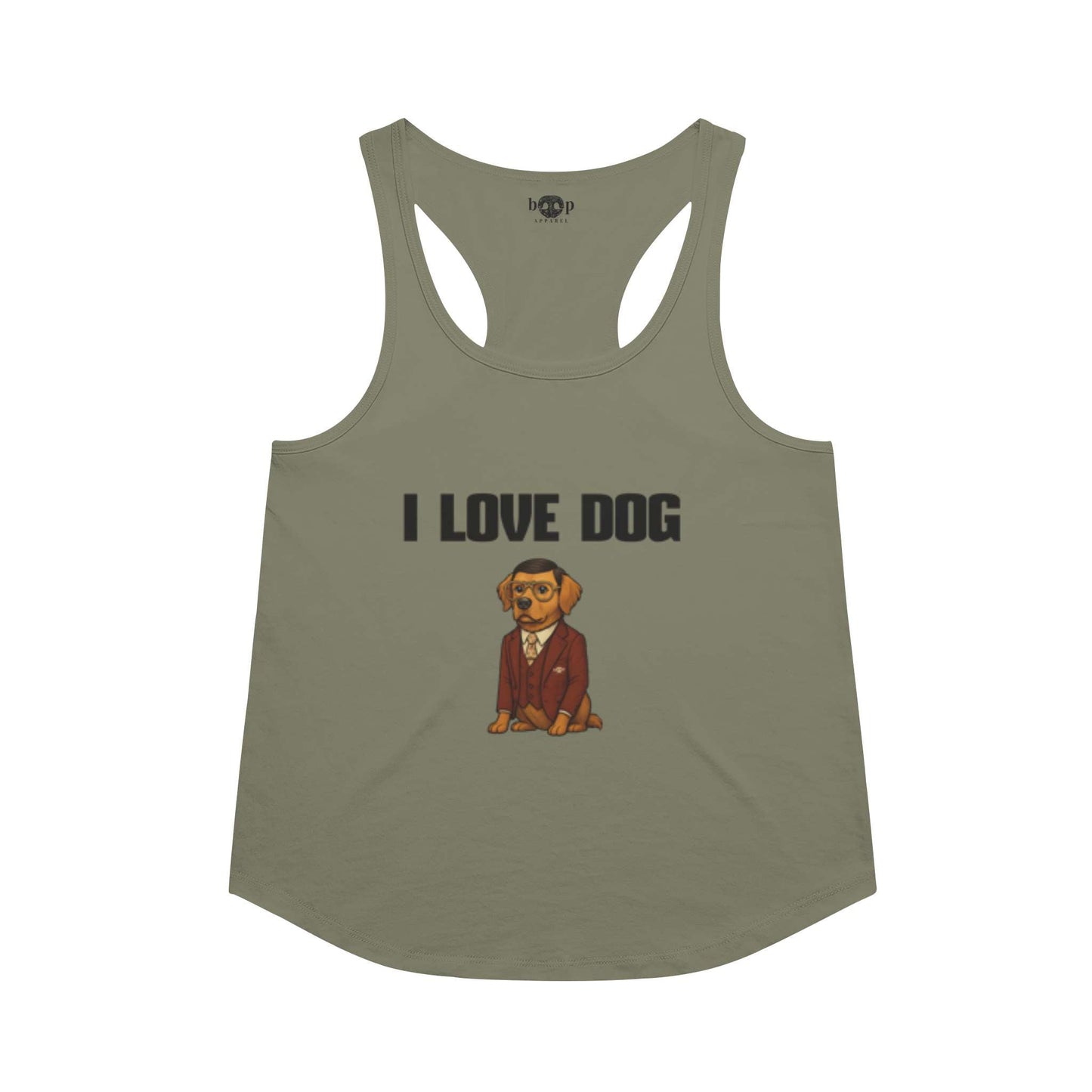 Funny dog owner t-shirt with sarcastic humor -I love Dog - Racerback Tank
