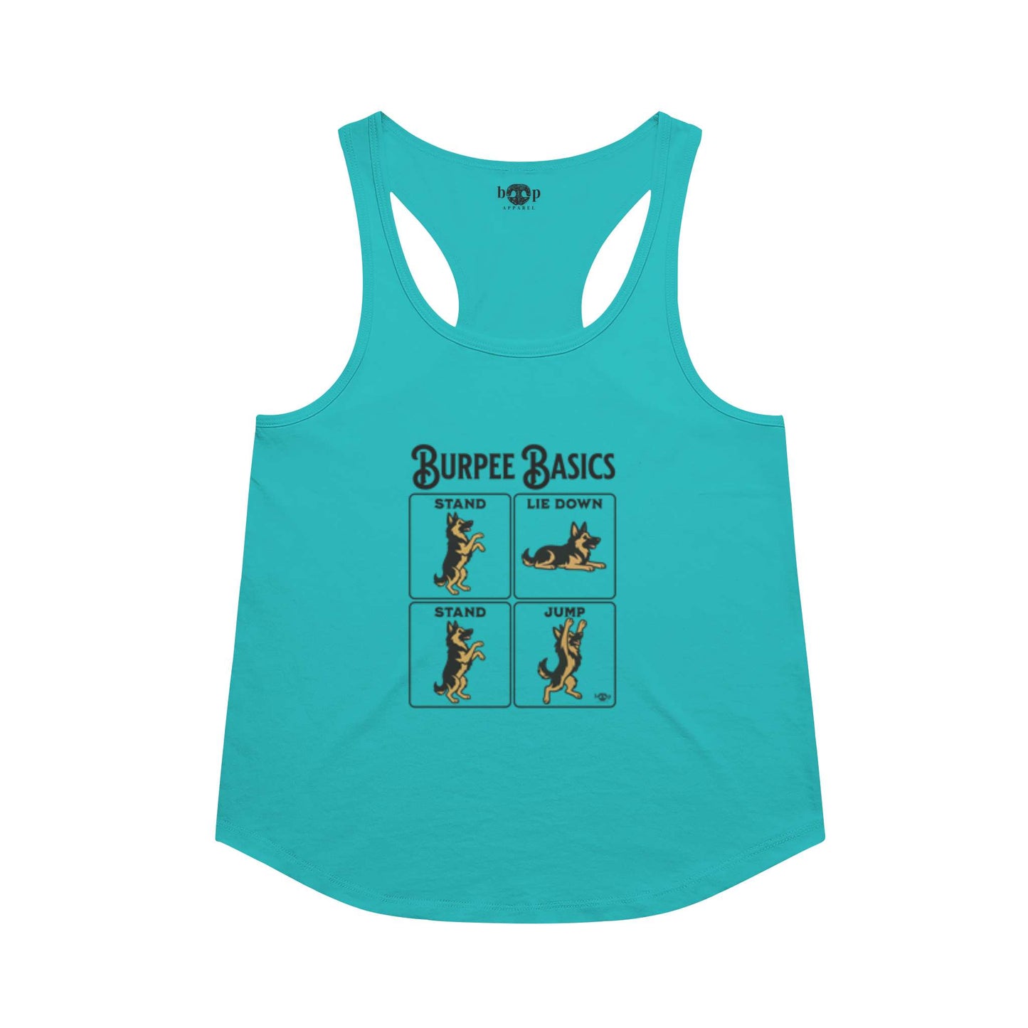 Funny dog owner t-shirt with sarcastic humor -Burpee Basics - Racerback Tank