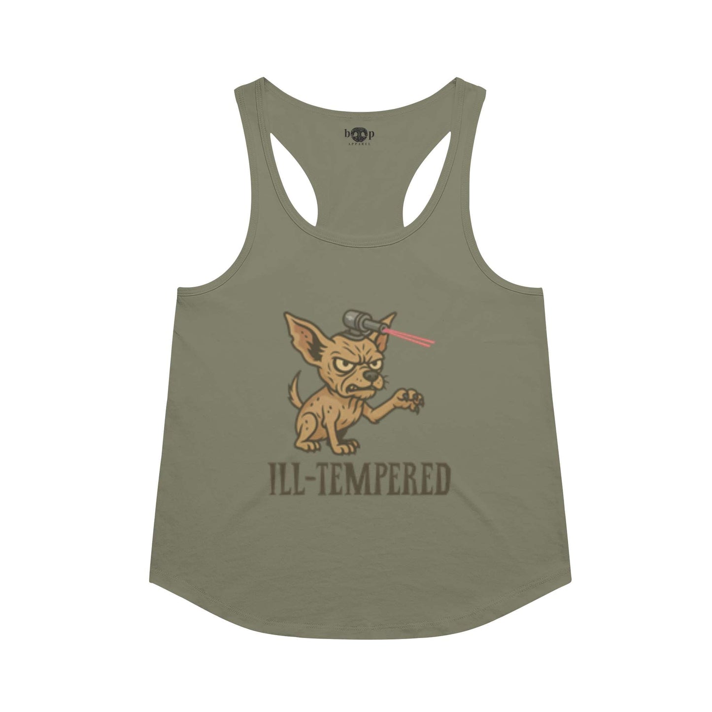 Funny dog owner t-shirt with sarcastic humor -Ill-Tempered - Racerback Tank