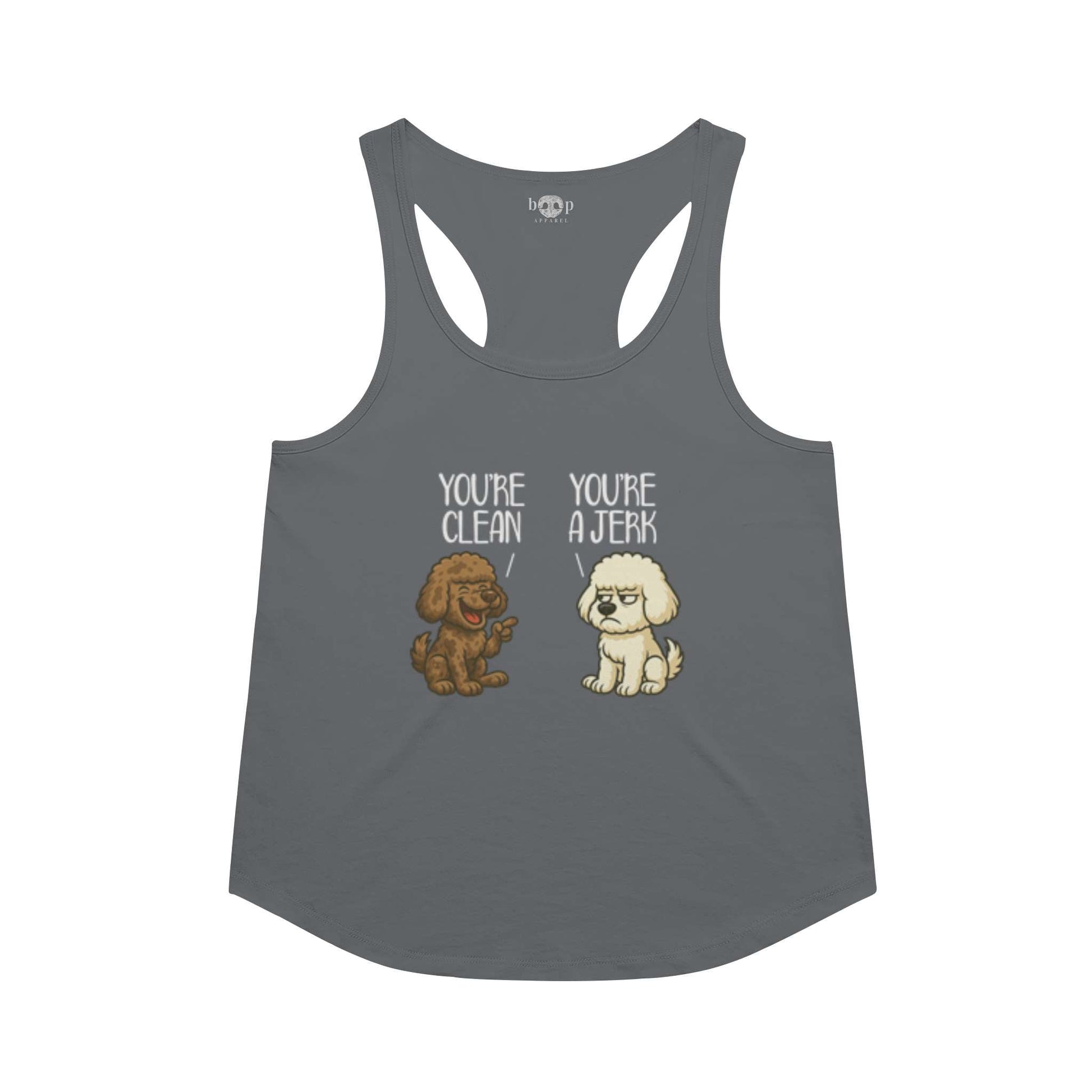 Funny dog owner t-shirt with sarcastic humor -Clean and Jerk - Racerback Tank