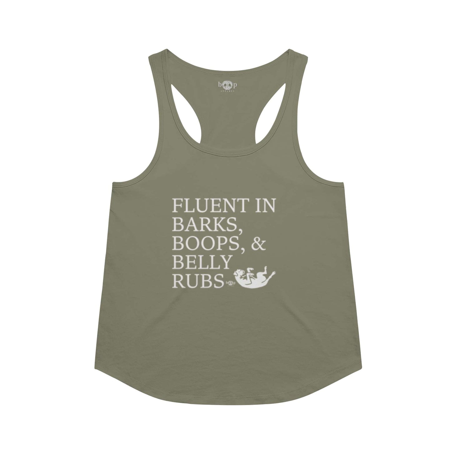 Funny dog owner t-shirt with sarcastic humor -Trilingual - Racerback Tank