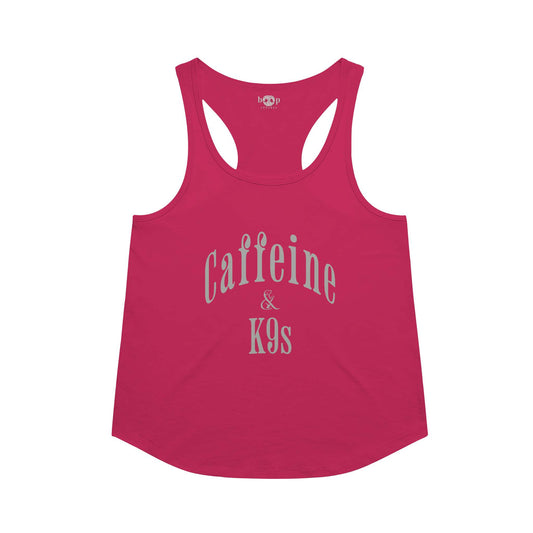 Caffeine & K9s racerback tank in Vintage Shocking Pink