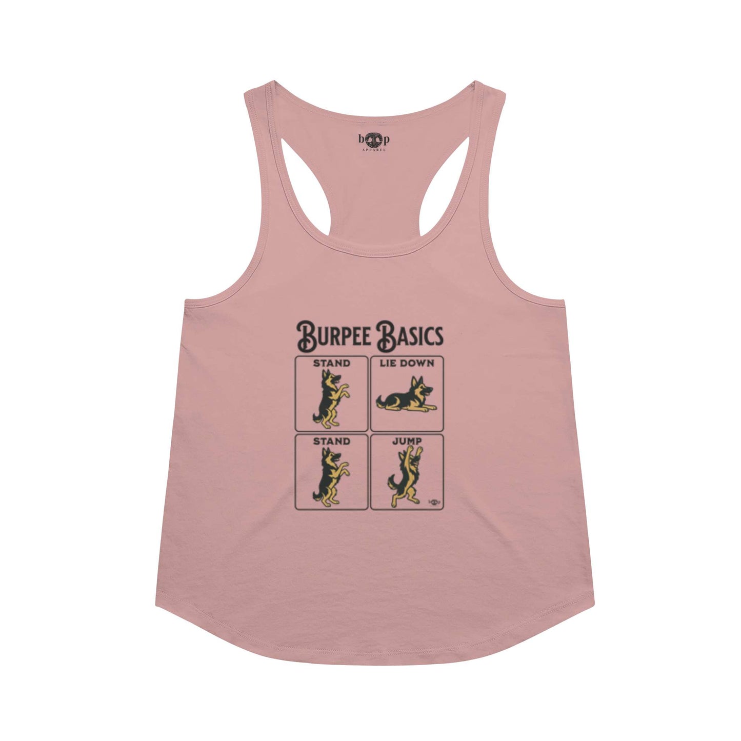 Funny dog owner t-shirt with sarcastic humor -Burpee Basics - Racerback Tank