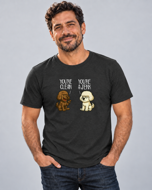 Dave modeling Clean and Jerk Everyday T in Black Heather