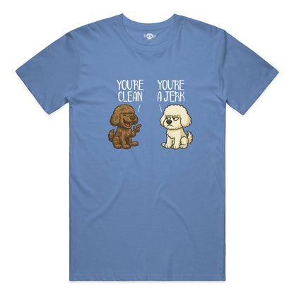 Clean and Jerk everyday t in Heather Columbia Blue