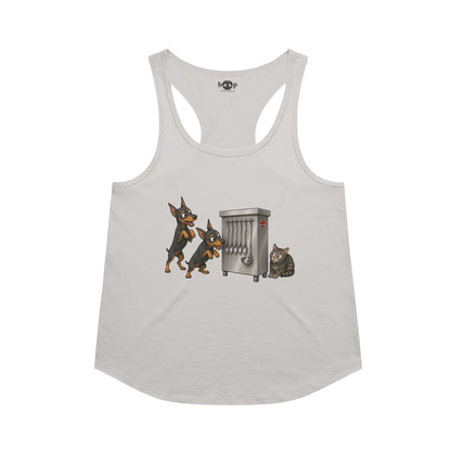 Clever Girls racerback tank in Heather White